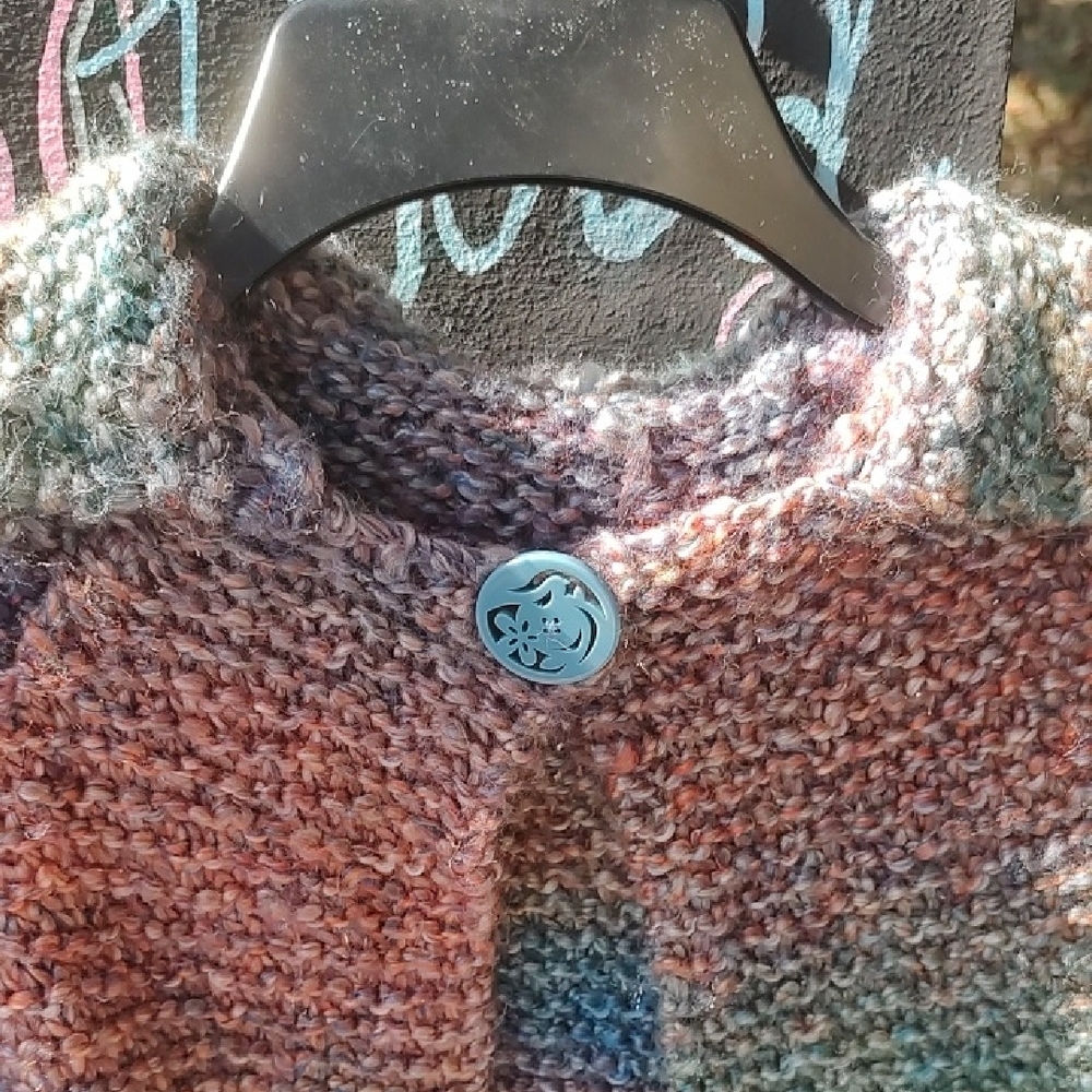 Knit Jacket handmade multi colored - Picture 2 of 4